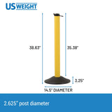 US Weight ChainBoss Stanchion - Yellow Stanchion - Prefilled Base