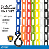 US Weight 25 FT, 2-Inch Plastic Chain - Includes two S-Hooks