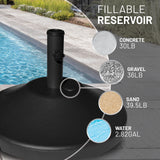 US Weight 30 lb. Fillable Umbrella Base for Patio Table