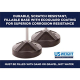 US Weight 5-Foot Sign Post Kit with Fillable or Pre-Filled Base for Outdoor Parking Signs