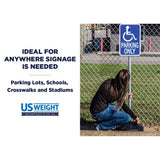 US Weight 5' Sign Post and Base Kit - Prefilled or Fillable Options