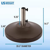 US Weight 80-Pound Heavy Duty Pre-filled Freestanding Patio Table Weighted Umbrella Base Stand