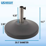 US Weight 80-Pound Heavy Duty Pre-filled Freestanding Patio Table Weighted Umbrella Base Stand