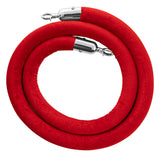 Single Velvet Rope Accessory for Crowd Control Stanchions - 6', Red