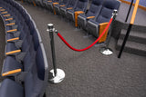 Single Velvet Rope Accessory for Crowd Control Stanchions - 6', Red