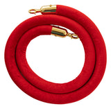 Single Velvet Rope Accessory for Crowd Control Stanchions - 6', Red