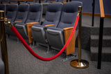 Single Velvet Rope Accessory for Crowd Control Stanchions - 6', Red