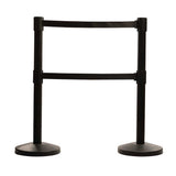 US Weight - ADA Compliant Dual Belt Stanchions for Crowd Control, Easy Connect Assembly, Premium Crowd Control Barriers, 2-Pack Stanchion Set
