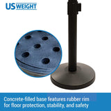 US Weight - ADA Compliant Dual Belt Stanchions for Crowd Control, Easy Connect Assembly, Premium Crowd Control Barriers, 2-Pack Stanchion Set