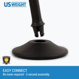 US Weight ChainBoss Black Plastic Stanchion with Fillable Base and 10-Foot Plastic Chain Barrier