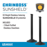 US Weight ChainBoss Stanchion - Black Stanchion - Prefilled Base