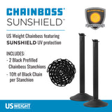 US Weight ChainBoss Stanchion - Black Stanchion - Prefilled Base