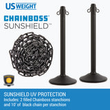 US Weight ChainBoss Stanchion - Black Stanchion - Prefilled Base