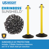 US Weight ChainBoss Yellow Stanchion - Fillable Base