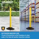 US Weight ChainBoss Yellow Stanchion - Fillable Base