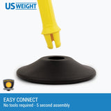 US Weight ChainBoss Yellow Plastic Stanchion with Fillable Base and 10-Foot Plastic Chain Barrier