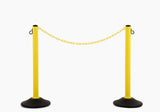 US Weight ChainBoss Yellow Plastic Stanchion with Fillable Base and 10-Foot Plastic Chain Barrier