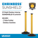 US Weight ChainBoss Stanchion - Yellow Stanchion - Prefilled Base