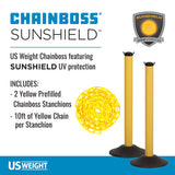 US Weight ChainBoss Stanchion - Yellow Stanchion - Prefilled Base