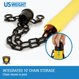 US Weight ChainBoss Stanchion - Yellow Stanchion - Prefilled Base