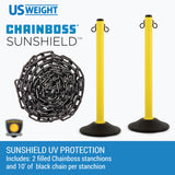 US Weight ChainBoss Stanchion - Yellow Stanchion - Prefilled Base