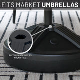 US Weight Durable 50LB Capacity Fillable Umbrella Base for Patio Table