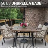 US Weight Durable 50LB Capacity Fillable Umbrella Base for Patio Table