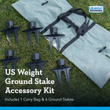 US Weight Ground Stake Accessory Kit with Storage Bag for ChainBoss and Sentry Stanchions