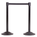 US Weight Premium Black Steel Stanchion With 13-Foot Retractable Belt