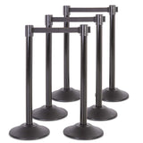US Weight Premium Black Steel Stanchion With 13-Foot Retractable Belt