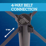 US Weight Premium Black Steel Stanchion With 13-Foot Retractable Belt