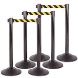 US Weight Premium Black Steel Stanchion with 7.5' Foot Retractable Belt - Multiple Color Options