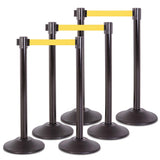 US Weight Premium Black Steel Stanchion with 7.5' Foot Retractable Belt - Multiple Color Options