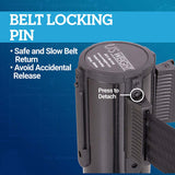 US Weight Premium Black Steel Stanchion with 7.5' Foot Retractable Belt - Multiple Color Options