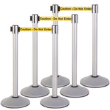 US Weight Premium Silver Steel Stanchions with 7.5' Belt - Multiple Color Options