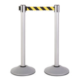 US Weight Premium Silver Steel Stanchions with 7.5' Belt - Multiple Color Options