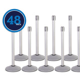 US Weight Premium Silver Steel Stanchions with 7.5' Belt - Multiple Color Options
