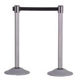 US Weight Premium Silver Steel Stanchions with 7.5' Belt - Multiple Color Options