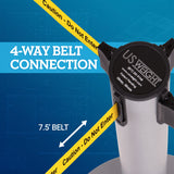 US Weight Premium Silver Steel Stanchion with 7.5-Foot Retractable Belt Crowd Control Barrier