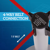 US Weight Premium Silver Steel Stanchion with 7.5-Foot Retractable Belt Crowd Control Barrier