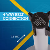 US Weight Premium Silver Steel Stanchion with 7.5-Foot Retractable Belt Crowd Control Barrier