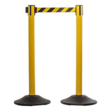 US Weight US Weight Heavy Duty Yellow Premium Steel Stanchion with 7.5-Foot Retractable Belt