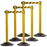 US Weight US Weight Heavy Duty Yellow Premium Steel Stanchion with 7.5-Foot Retractable Belt