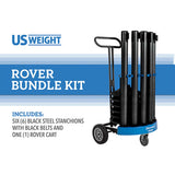 US Weight Rover Cart Kit - Cart and Six Premium Steel Stanchions - Multiple Options Available
