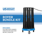 US Weight Rover with 6 Chain Boss Stanchions and Black Chain (Prefilled and Fillable Options)