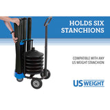 US Weight Rover with 6 Chain Boss Stanchions and Black Chain (Prefilled and Fillable Options)