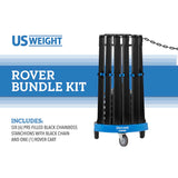 US Weight Rover with 6 Chain Boss Stanchions and Black Chain (Prefilled and Fillable Options)