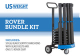 US Weight Rover with Six Sentry Stanchions - Black Belt