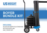 US Weight Rover Cart Kit - Cart and Six Sentry Plau Stanchions - Multiple Options Available