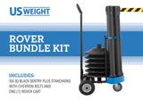 US Weight Rover Cart Kit - Cart and Six Sentry Plau Stanchions - Multiple Options Available